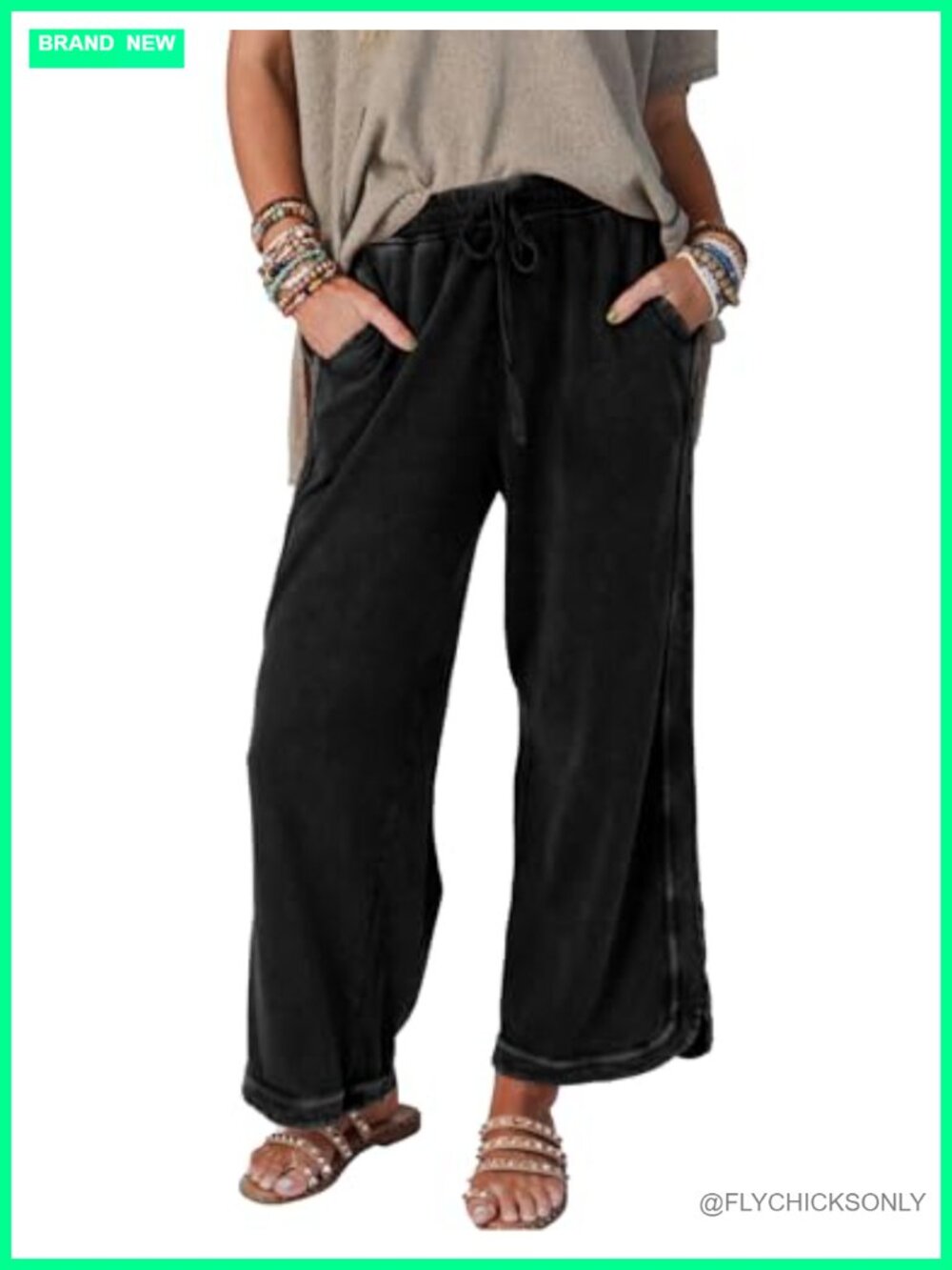 Women's Wide Leg Drawstring Sweatpants High Waist Baggy Athletic Trousers with